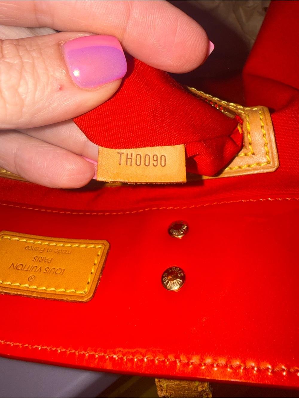 ❤️ Louis Vuitton Red Monogram Vernis Tote Bag | Patent Leather | Made in France - Picture 2 of 9